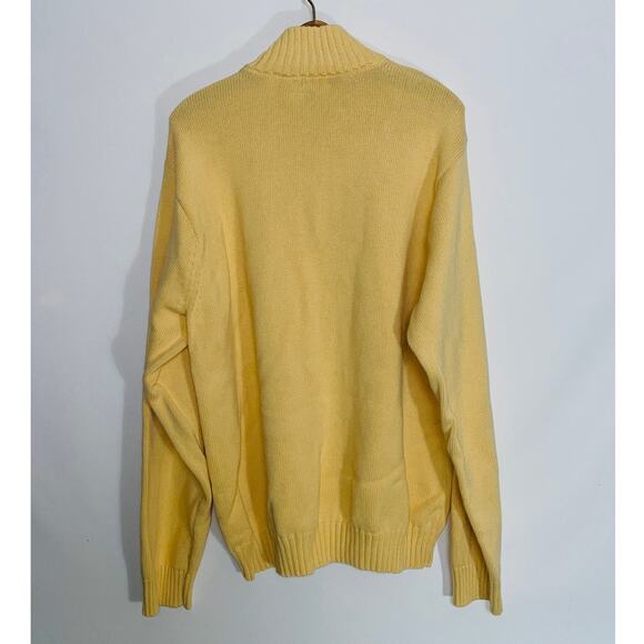IZOD 100% Cotton Quarter Zip Sweater - Men's Size XL - Buttery Yellow‎ Color - Picture 3 of 9